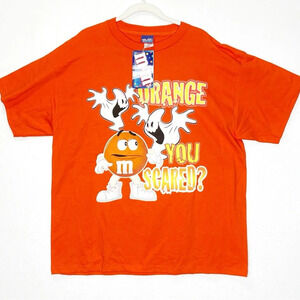 Vintage M&M Shirt Orange Halloween Orange You Scared Ghost Humor Funny Shirt